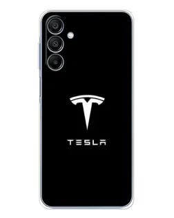 Чехол для Samsung Galaxy A16 с картинкой «Tesla White Logo»