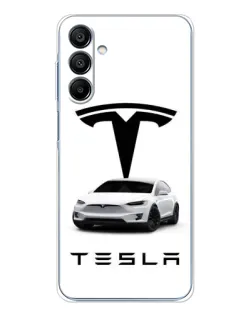 Чехол для Samsung Galaxy A16 с картинкой «Tesla White Style»