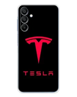 Чехол для Samsung Galaxy A16 с картинкой «Tesla Red Logo»