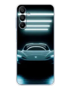 Чехол для Samsung Galaxy A16 с картинкой «Tesla в неоне»