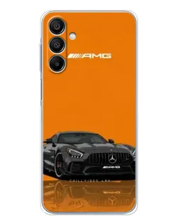 Чехол для Samsung Galaxy A16 с картинкой «Оранжевый Mercedes AMG»