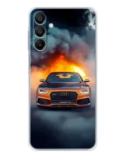 Чохол для Samsung Galaxy A16 з картинкою «Audi у вогняному диму»