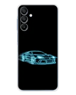 Чехол для Samsung Galaxy A16 с картинкой «Неоновый контур Lamborghini»