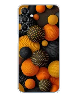 Чехол для Samsung Galaxy A16 с картинкой «Объемные оранжевые сферы»