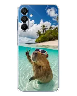 Чехол для Samsung Galaxy A16 с картинкой «Капибара на море»