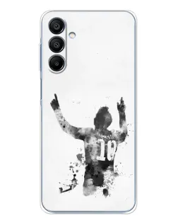 Чехол для Samsung Galaxy A16 с картинкой «Черно-белый силуэт Месси» Чехол для Samsung Galaxy A16 с картинкой «Черно-белый силуэт Месси»