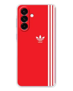 Чехол для Samsung Galaxy A17 с картинкой «Красный минимализм Adidas»