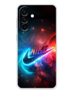 Чехол для Samsung Galaxy A17 с картинкой «Огненный логотип Nike»