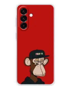 Чехол для Samsung Galaxy A17 с картинкой «Bored Ape — красный фон» Чехол для Samsung Galaxy A17 с картинкой «Bored Ape — красный фон»