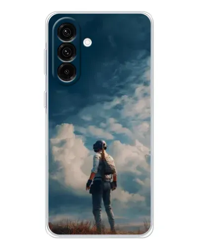 Чехол для Samsung Galaxy A17 с картинкой «Герой PUBG на скале»