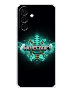 Чехол для Samsung Galaxy A17 с картинкой «Minecraft Diamond лого»