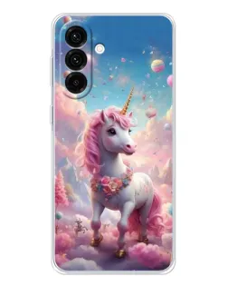 Чехол для Samsung Galaxy A17 с картинкой «Единорог среди облаков»