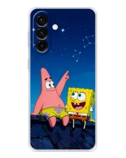 Чехол для Samsung Galaxy A17 с картинкой «Губка Боб и Патрик ночью» Чехол для Samsung Galaxy A17 с картинкой «Губка Боб и Патрик ночью»