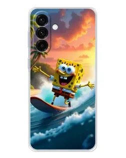 Чехол для Samsung Galaxy A17 с картинкой «Губка Боб серфингист» Чехол для Samsung Galaxy A17 с картинкой «Губка Боб серфингист»