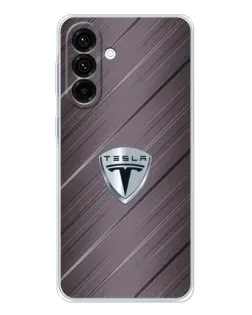 Чехол для Samsung Galaxy A17 с картинкой «Металлическая текстура Tesla»