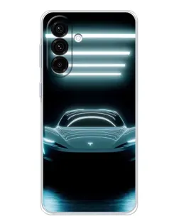 Чехол для Samsung Galaxy A17 с картинкой «Tesla в неоне»