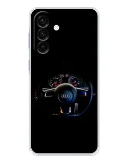 Чехол для Samsung Galaxy A17 с картинкой «Салон Audi — руль»