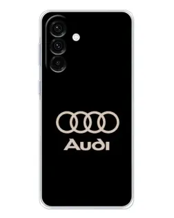 Чехол для Samsung Galaxy A17 с картинкой «Audi — золотой логотип»