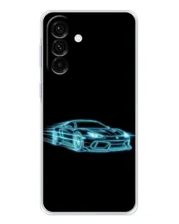 Чехол для Samsung Galaxy A17 с картинкой «Неоновый контур Lamborghini»