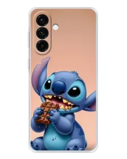 Чехол для Samsung Galaxy A17 с картинкой «Стич ест шоколад»