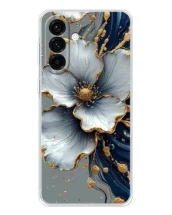 Чехол для Samsung Galaxy A17 с картинкой «Белый цветок и золотой флюид» Чехол для Samsung Galaxy A17 с картинкой «Белый цветок и золотой флюид»