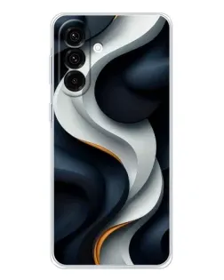Чехол для Samsung Galaxy A17 с картинкой «Объемные черно-белые ленты»