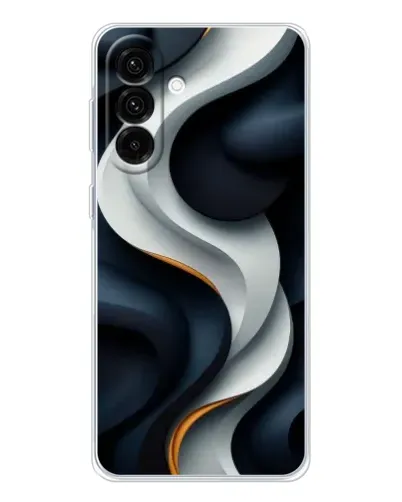 Чехол для Samsung Galaxy A17 с картинкой «Объемные черно-белые ленты»