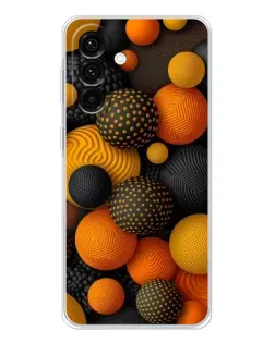 Чехол для Samsung Galaxy A17 с картинкой «Объемные оранжевые сферы»