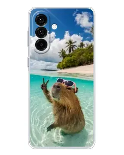 Чехол для Samsung Galaxy A17 с картинкой «Капибара на море»