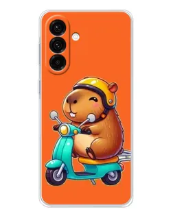 Чехол для Samsung Galaxy A17 с картинкой «Капибара на скутере»