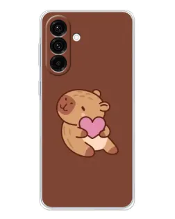 Чехол для Samsung Galaxy A17 с картинкой «Капибара с сердцем»
