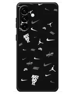 Чохол для Samsung Galaxy A18 4G з картинкою «Nike Black Pattern» Чохол для Samsung Galaxy A18 4G з картинкою «Nike Black Pattern»