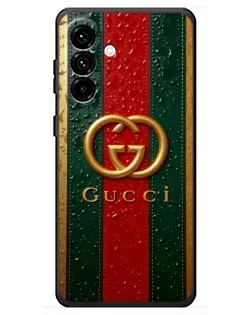Чохол для Samsung Galaxy A18 4G з картинкою «Gucci — фірмова смуга та золото»