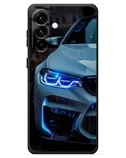 Чохол для Samsung Galaxy A18 4G з картинкою «Погляд BMW з синіми фарами»