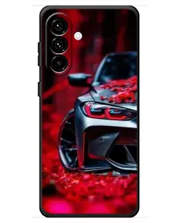 Чехол для Samsung Galaxy A18 4G с картинкой «Спортивная BMW и цветы» Чехол для Samsung Galaxy A18 4G с картинкой «Спортивная BMW и цветы»
