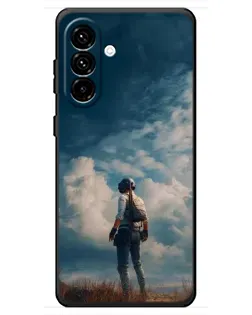 Чехол для Samsung Galaxy A18 4G с картинкой «Герой PUBG на скале»