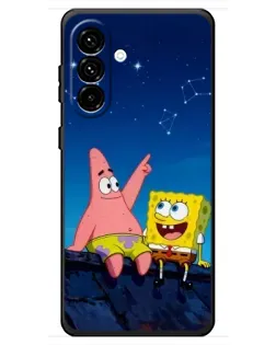 Чехол для Samsung Galaxy A18 4G с картинкой «Губка Боб и Патрик ночью» Чехол для Samsung Galaxy A18 4G с картинкой «Губка Боб и Патрик ночью»