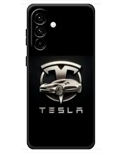 Чехол для Samsung Galaxy A18 4G с картинкой «Tesla — серебристое авто» Чехол для Samsung Galaxy A18 4G с картинкой «Tesla — серебристое авто»