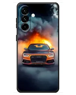 Чехол для Samsung Galaxy A18 4G с картинкой «Audi в огненном дыму» Чехол для Samsung Galaxy A18 4G с картинкой «Audi в огненном дыму»