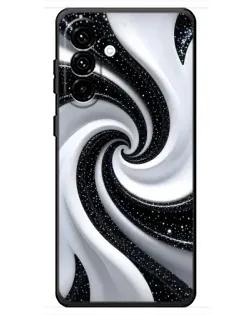 Чехол для Samsung Galaxy A18 4G с картинкой «Черно-белая спираль»