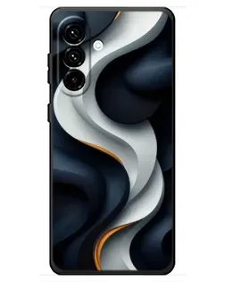 Чехол для Samsung Galaxy A18 4G с картинкой «Объемные черно-белые ленты»
