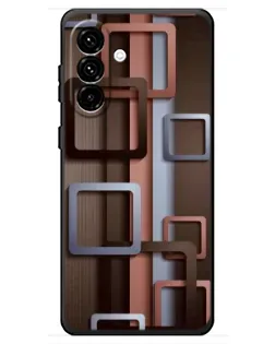 Чехол для Samsung Galaxy A18 4G с картинкой «Коричневые объемные квадраты»