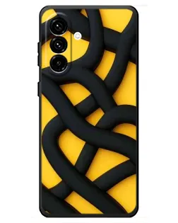 Чехол для Samsung Galaxy A18 4G с картинкой «Черное желтое переплетение» Чехол для Samsung Galaxy A18 4G с картинкой «Черное желтое переплетение»