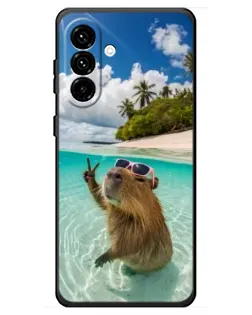 Чехол для Samsung Galaxy A18 4G с картинкой «Капибара на море»