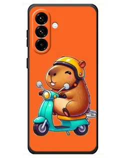Чехол для Samsung Galaxy A18 4G с картинкой «Капибара на скутере»