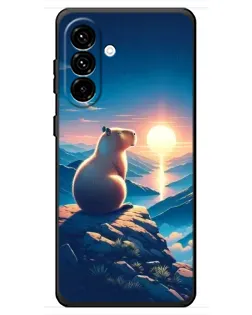 Чехол для Samsung Galaxy A18 4G с картинкой «Закат солнца с капибарой»