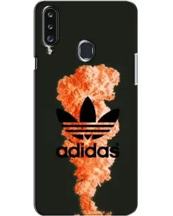 Чехол для Samsung Galaxy A20s (A207) с картинкой «Оранжевый дым Adidas»
