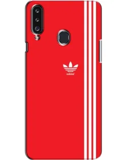 Чехол для Samsung Galaxy A20s (A207) с картинкой «Красный минимализм Adidas»