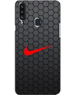 Чехол для Samsung Galaxy A20s (A207) с картинкой «Nike — карбоновая сетка»