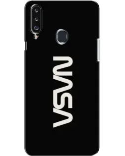 Чехол для Samsung Galaxy A20s (A207) с картинкой «NASA — вертикальный логотип»